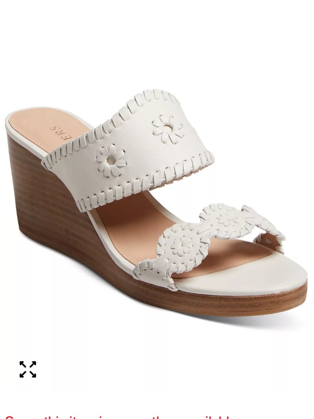 NEW IN BOX JACK ROGERS Caroline Wedge Leather Sandal white size 8.5